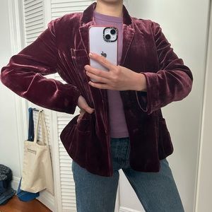 Velvet blazer- maroon